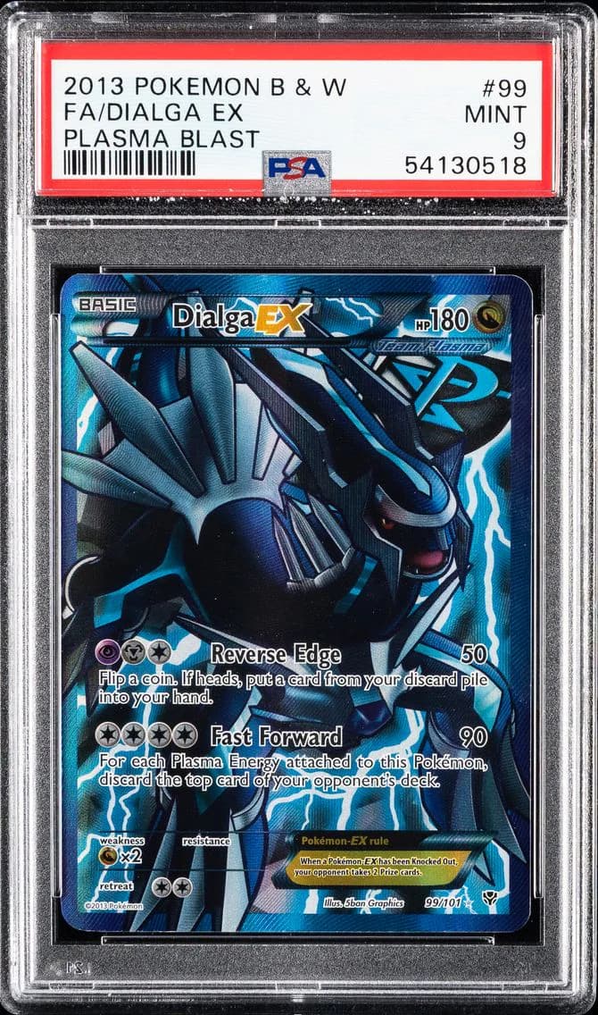 Dialga EX, Black & White Plasma Blast, PSA 9
