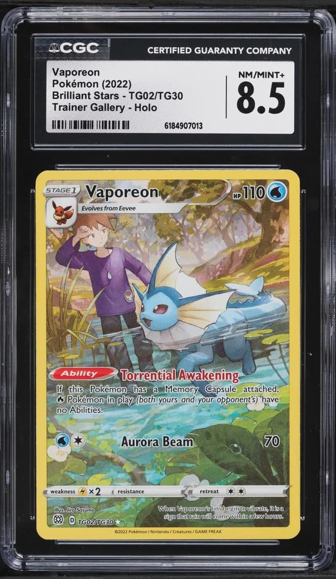 Vaporeon, Brilliant Stars, CGC 8.5