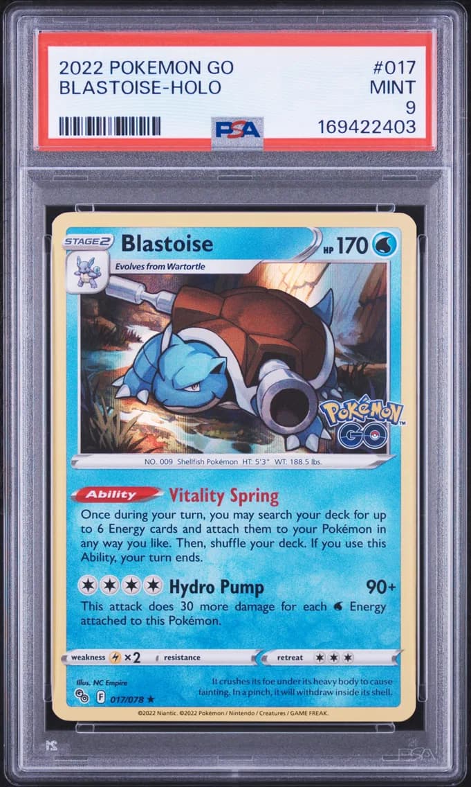 Blastoise-Holo, Go, PSA 9