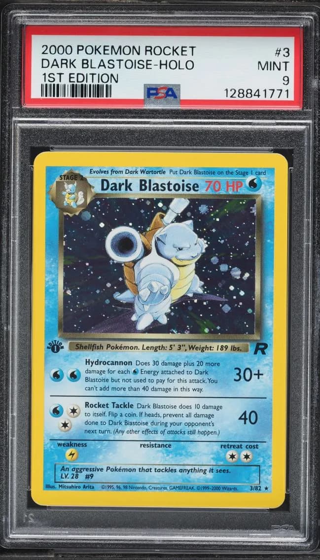 Dark Blastoise-Holo, Rocket, PSA 9