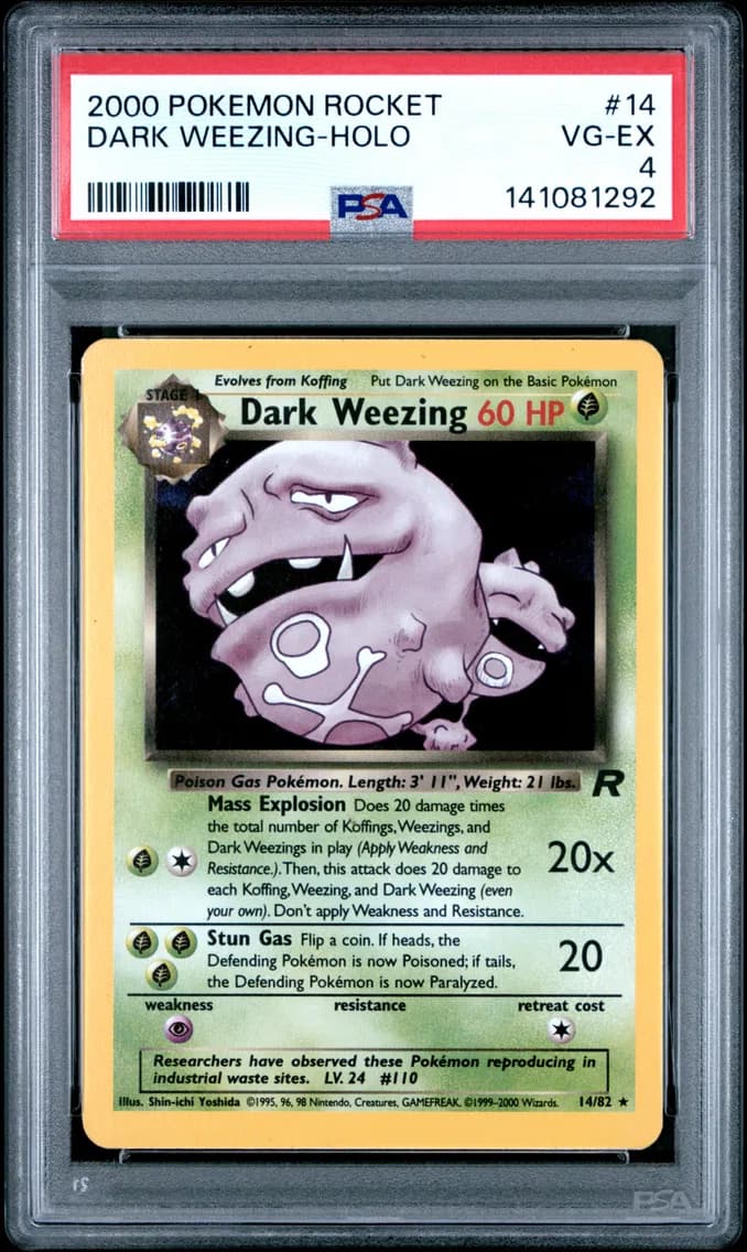 Dark Weezing-Holo, Rocket, PSA 4