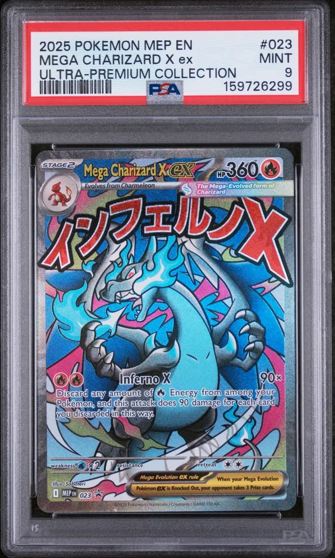 MEGA CHARIZARD X ex, Me Black Star Promo, PSA 9
