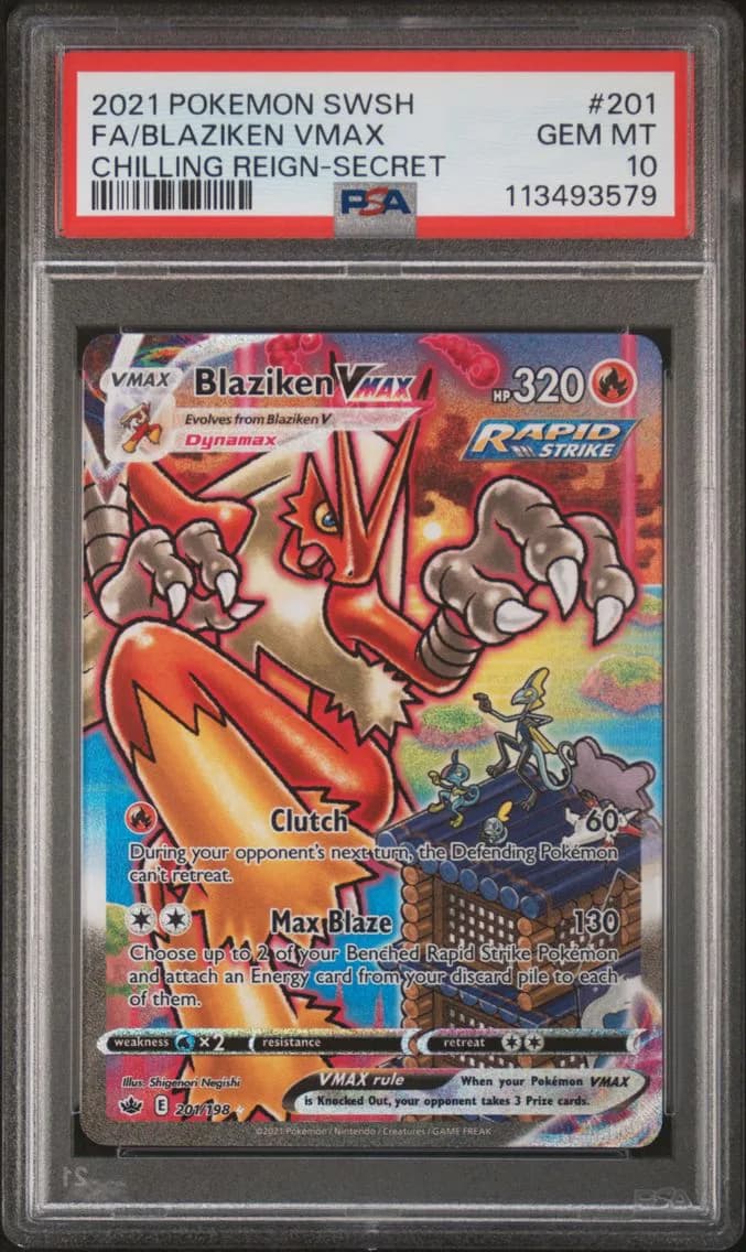Blaziken VMAX, Sword & Shield Chilling Reign, PSA 10