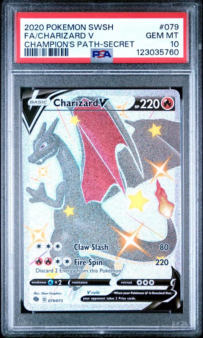 Charizard V, Sword & Shield Champion's Path, PSA 10
