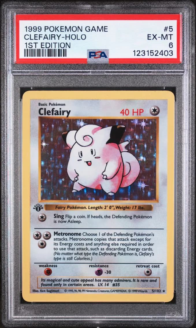 Clefairy-Holo 1st Edition, Game, PSA 6