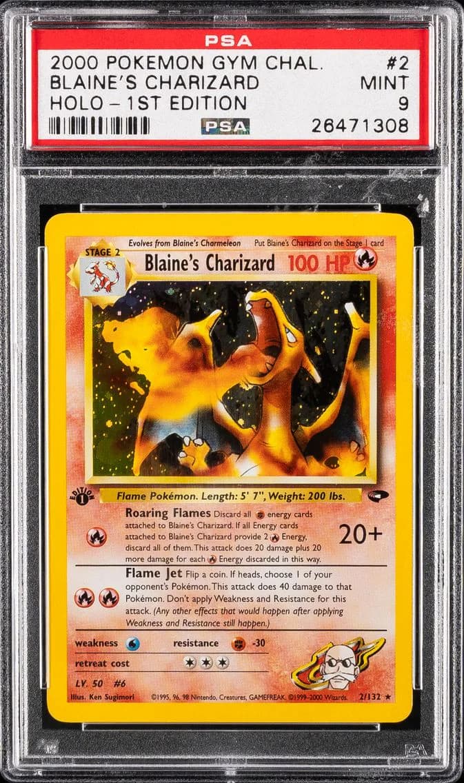 Blaine's Charizard, Gym Challenge, PSA 9