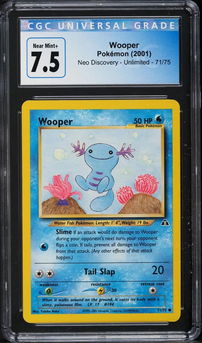 Wooper, Neo Discovery - Unlimited, CGC 7.5