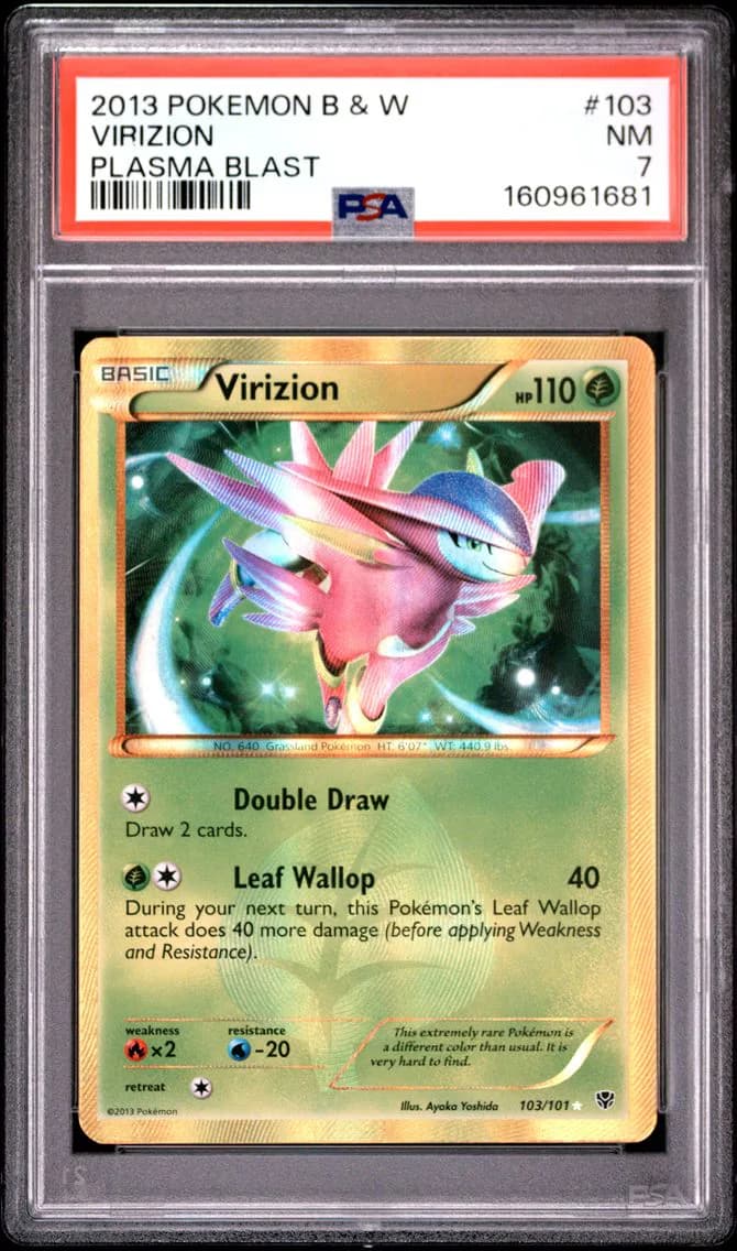 Virizion, Black & White Plasma Blast, PSA 7