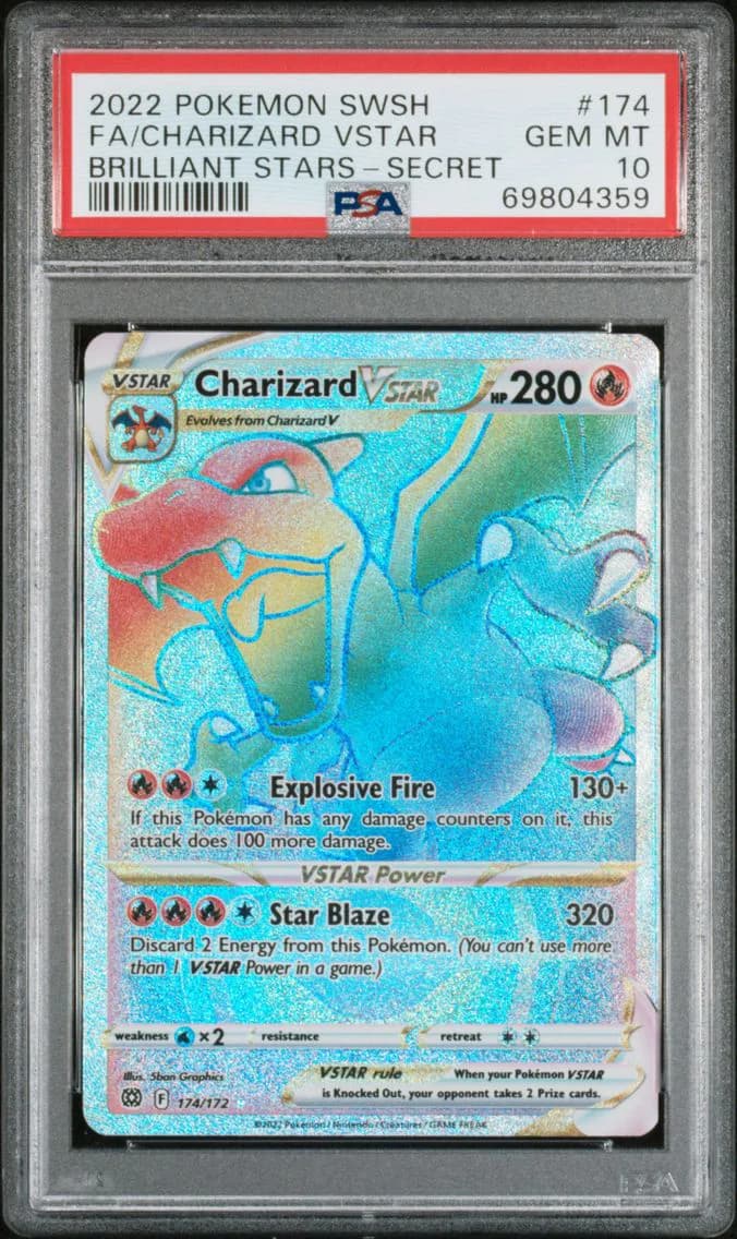 Charizard VSTAR, Sword & Shield Brilliant Stars, PSA 10