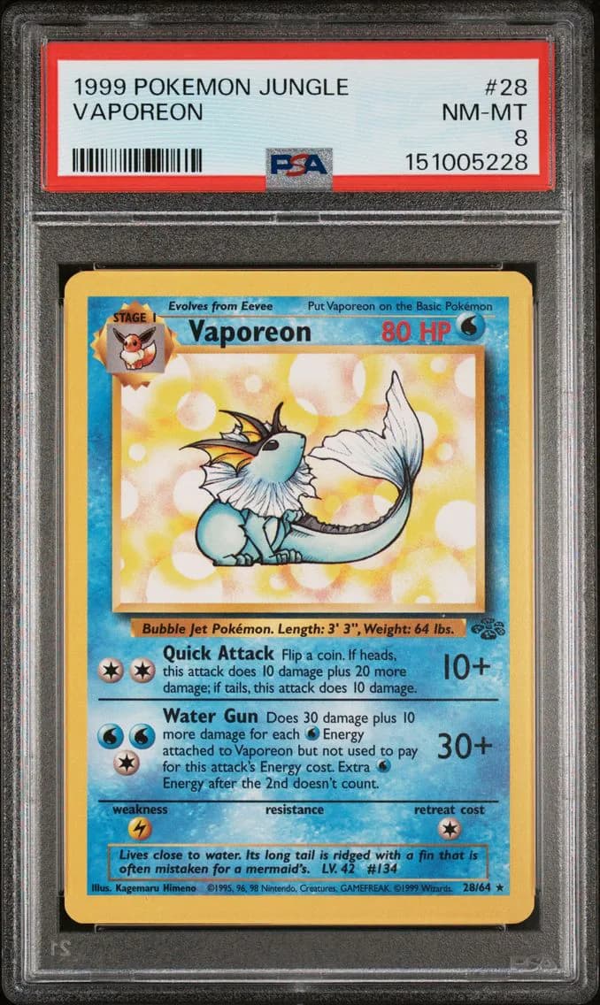 Vaporeon, Jungle, PSA 8
