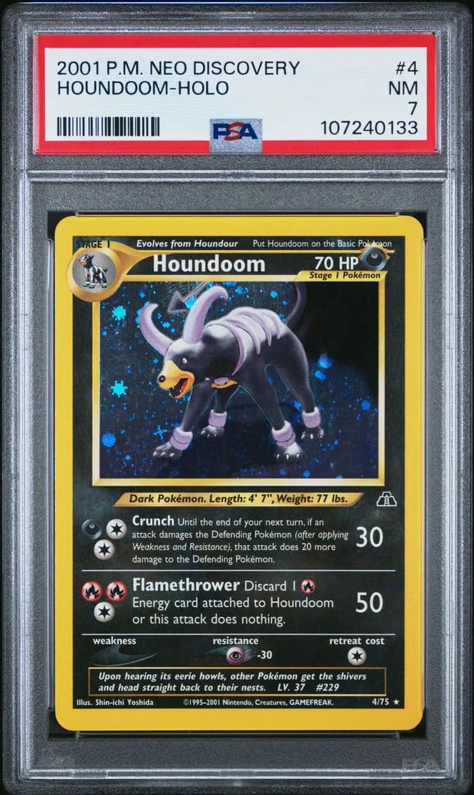 Houndoom-Holo, Neo Discovery, PSA 7