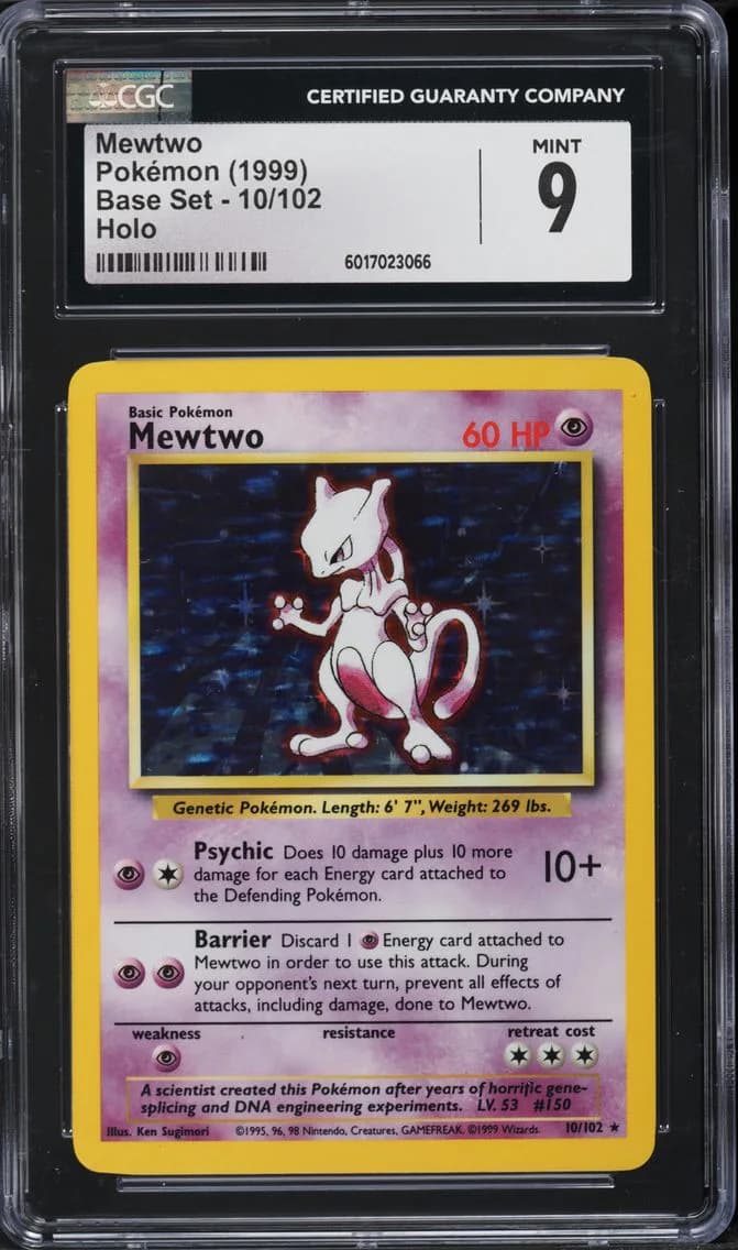Mewtwo-Holo, Base Set - Unlimited, CGC 9