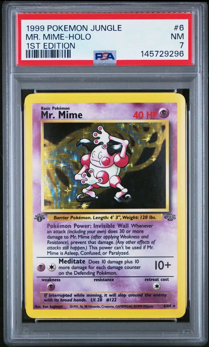Mr. Mime-Holo 1st Edition, Jungle, PSA 7