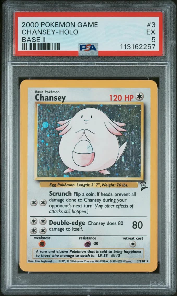 Chansey-Holo, Game Base II, PSA 5