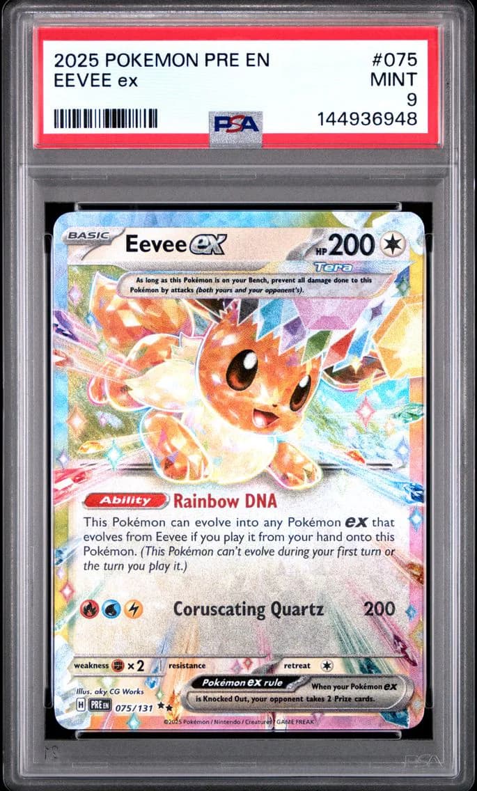 Eevee EX, Prismatic Evolutions, PSA 9