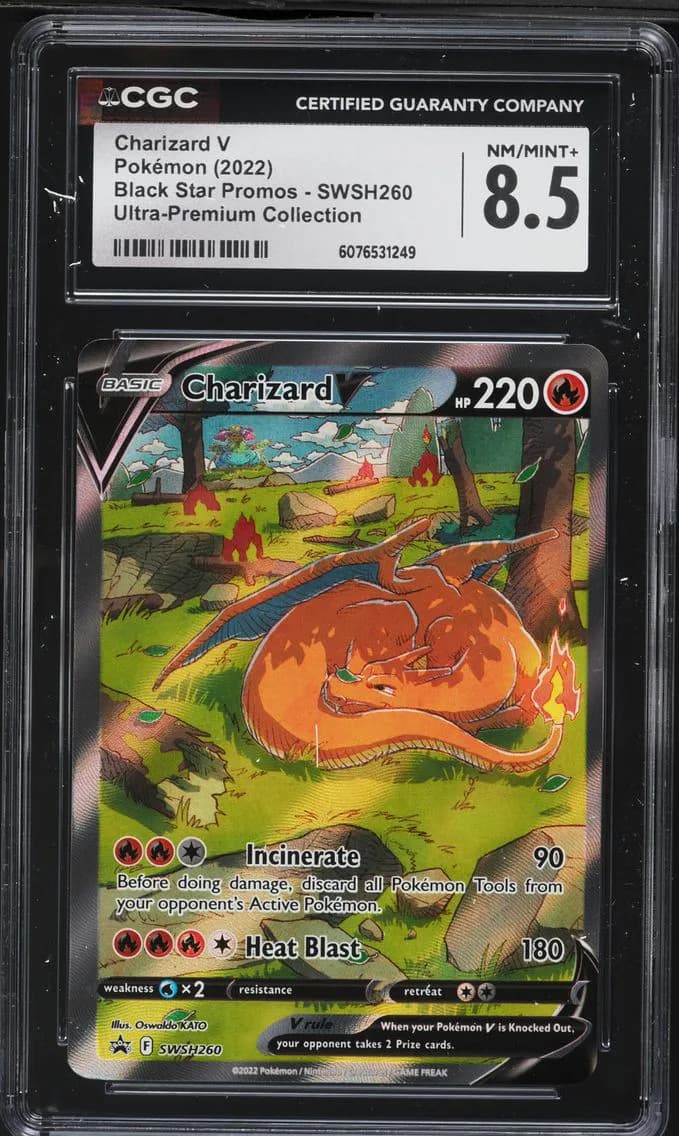 Charizard V, Black Star Promos - Sword & Shield, CGC 8.5