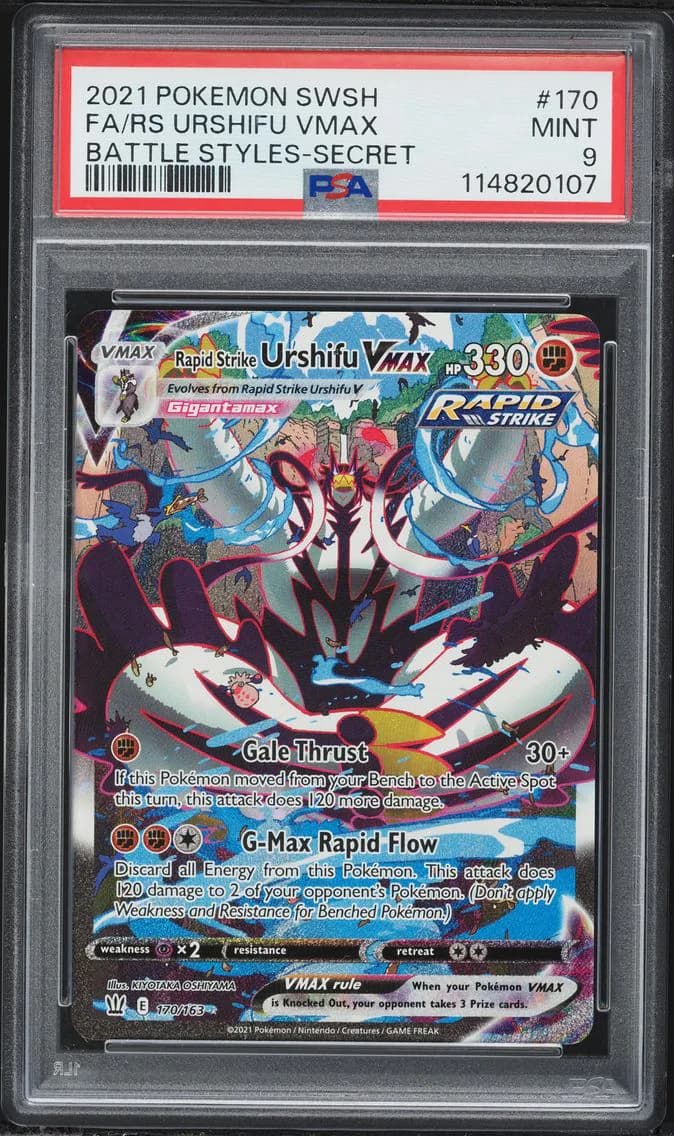 Rapid Strike Urshifu VMAX, Sword & Shield Battle Styles, PSA 9