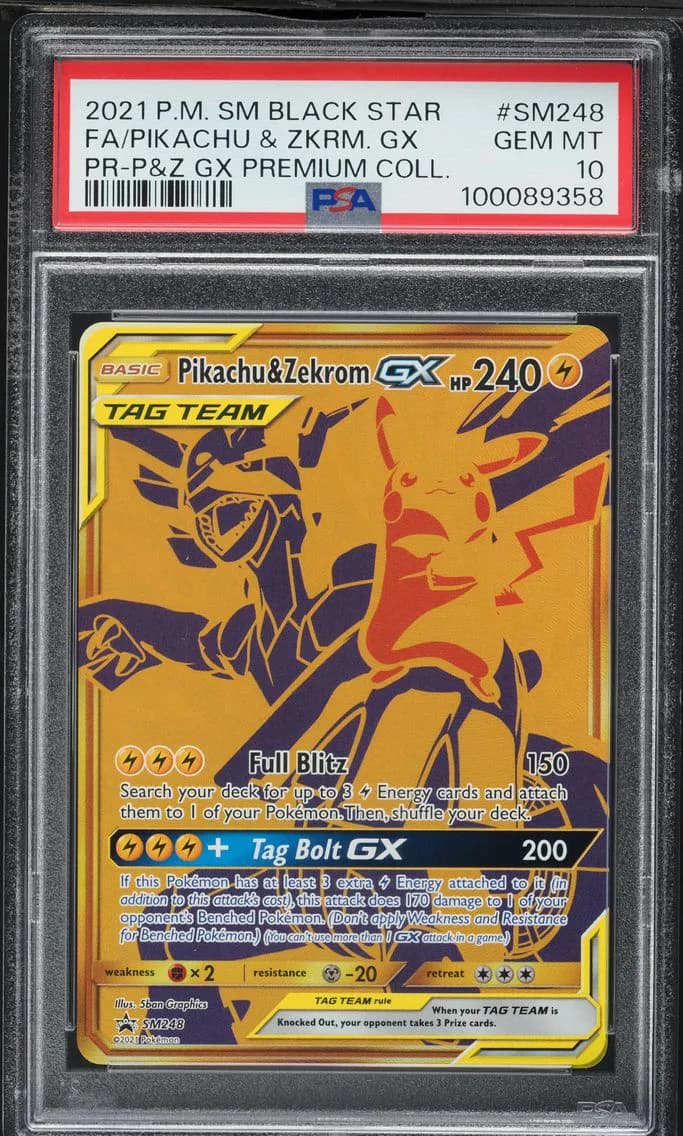 Pikachu & Zekrom GX, SM Black Star Promo, PSA 10