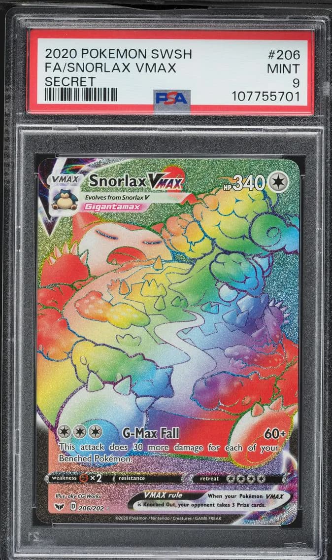 Snorlax VMAX, Sword & Shield, PSA 9