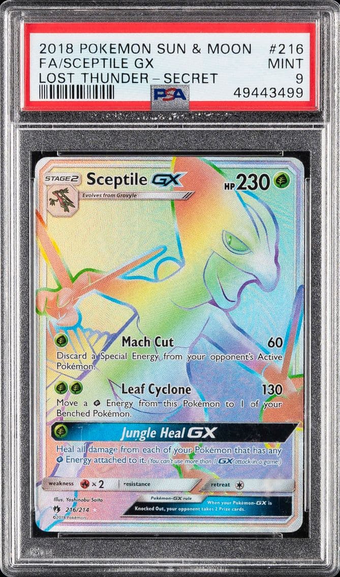 Sceptile GX, Sun & Moon Lost Thunder, PSA 9