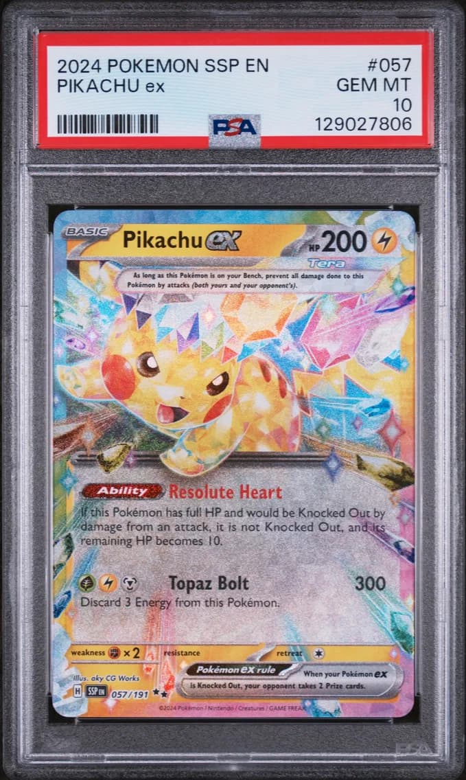 Pikachu EX, Surging Sparks, PSA 10