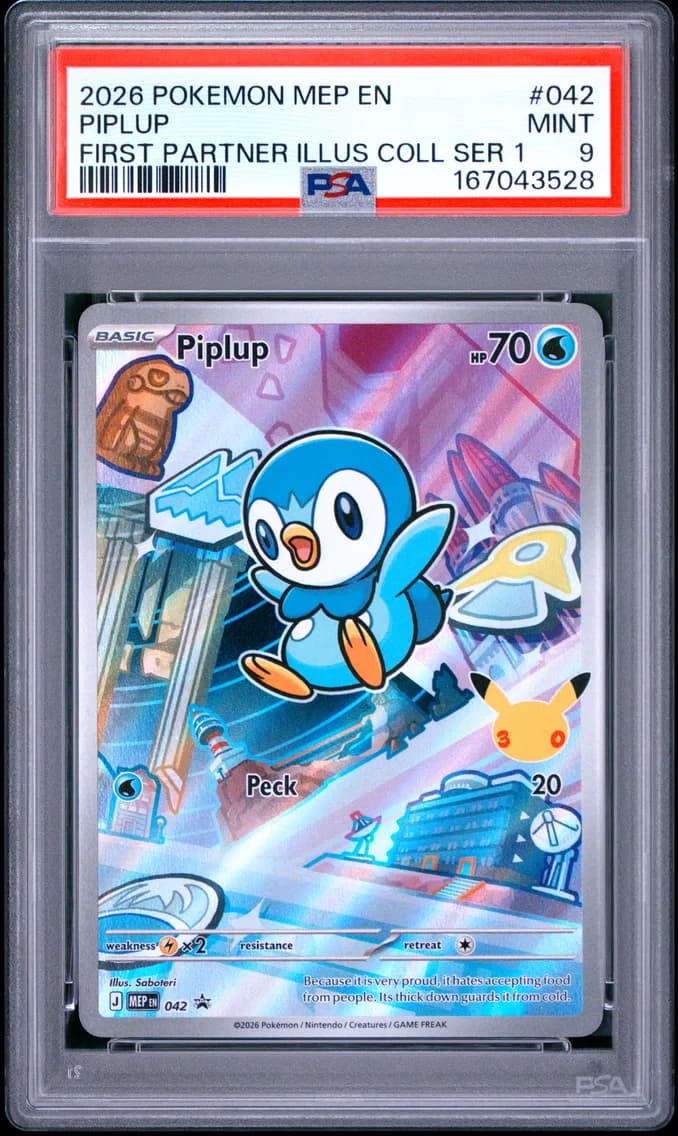Piplup, Me Black Star Promo, PSA 9