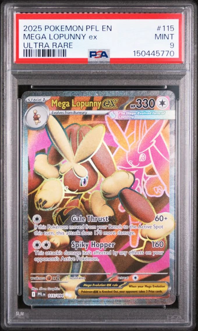 Mega Lopunny EX, Phantasmal Flames, PSA 9