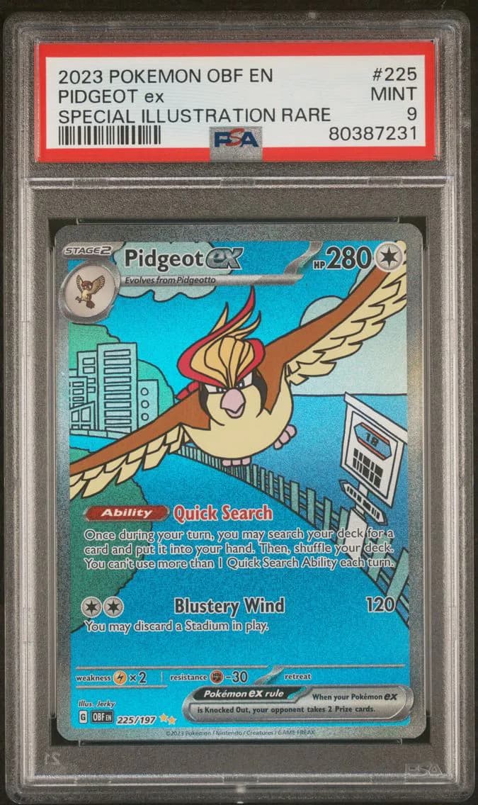 Pidgeot EX, Obsidian Flames, PSA 9