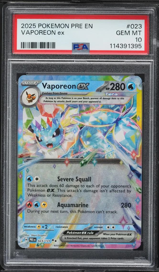 Vaporeon EX, Prismatic Evolutions, PSA 10