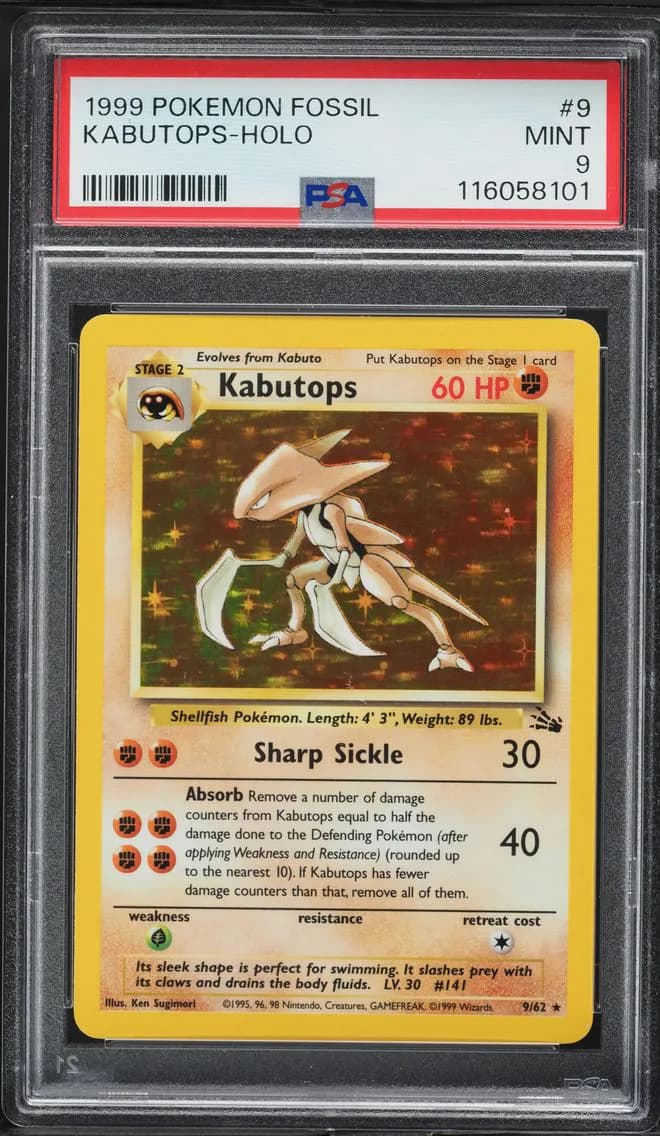 Kabutops-Holo, Fossil, PSA 9