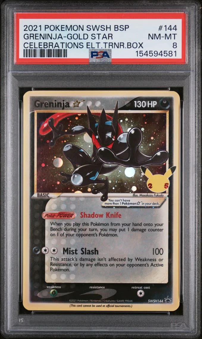 Greninja-Gold Star, Swsh Black Star Promo, PSA 8
