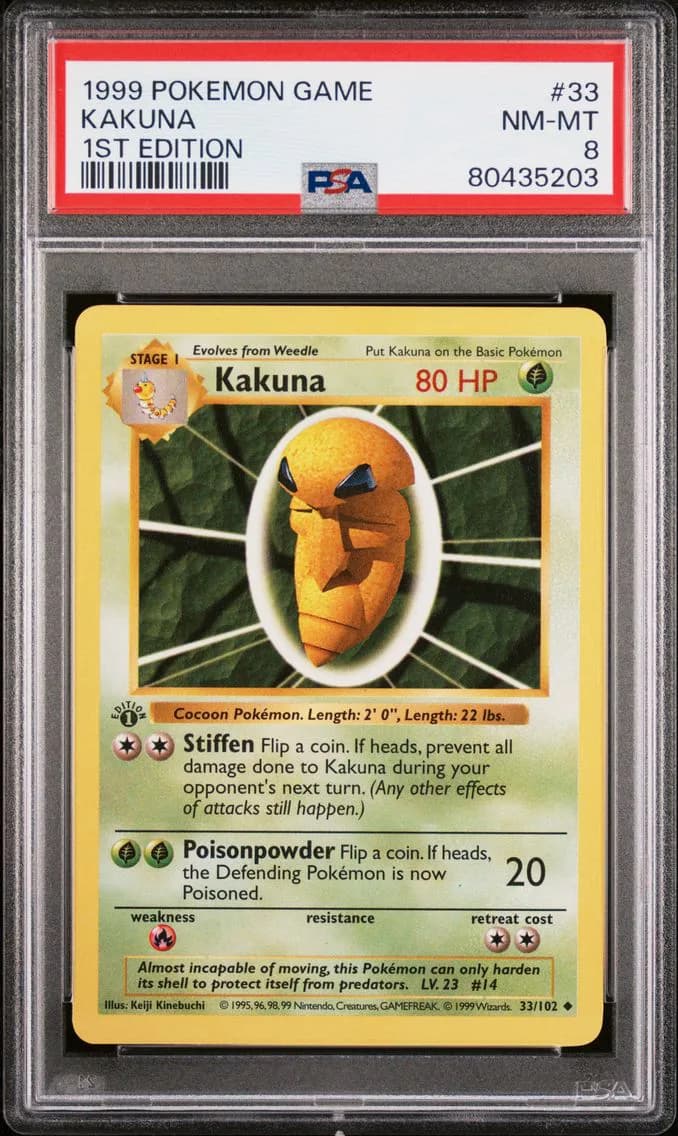 KAKUNA 1st Edition, Game, PSA 8