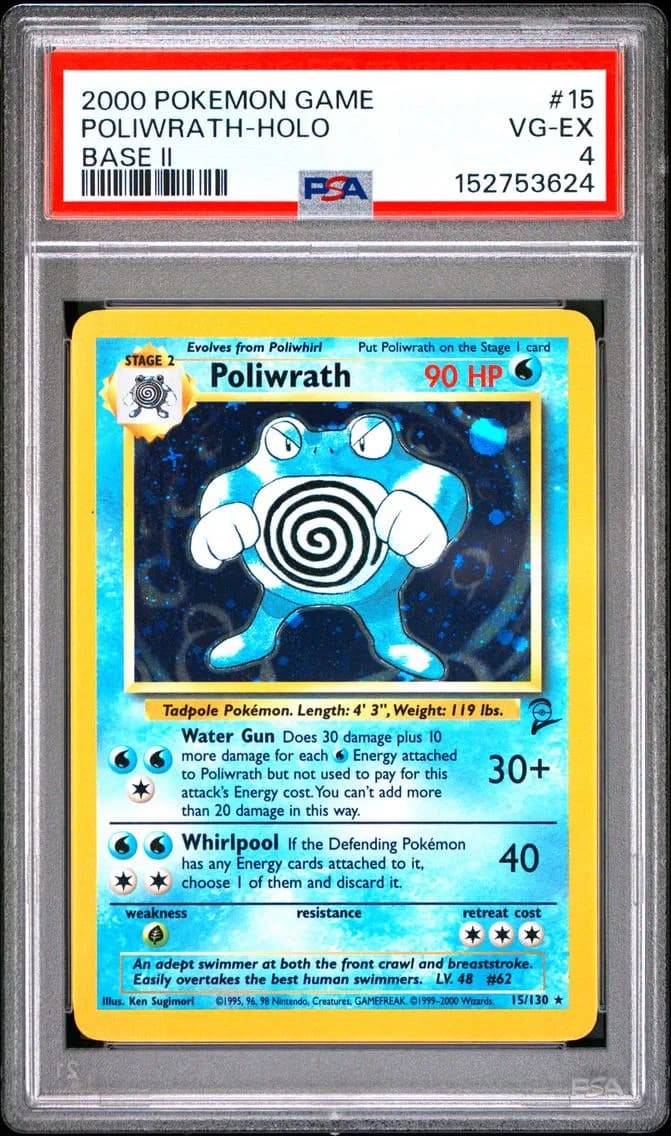Poliwrath-Holo, Game Base II, PSA 4