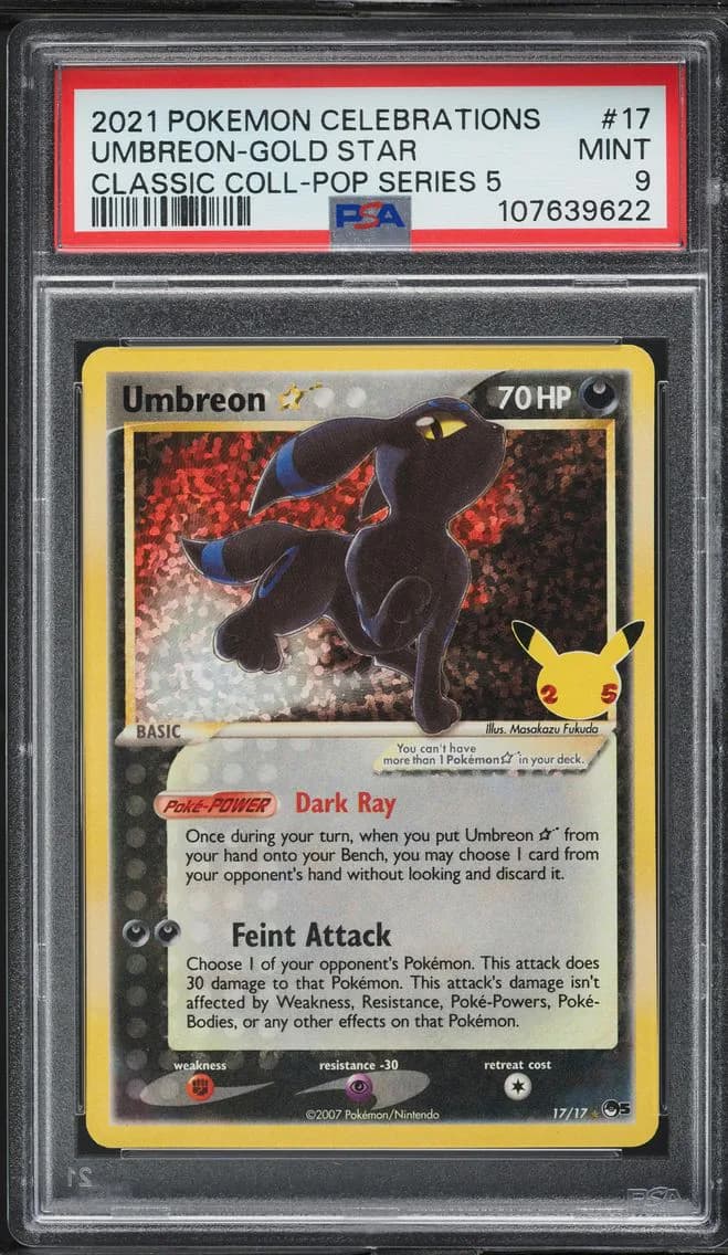 Umbreon-Gold Star, Celebrations Classic Collection, PSA 9