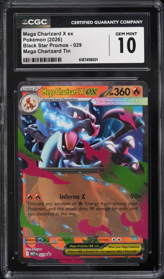 Mega Charizard X ex, Black Star Promos - Mega Evolution MEP EN, CGC 10