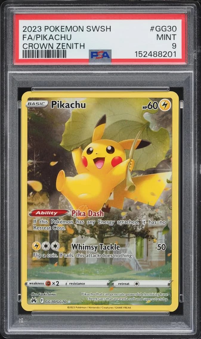 Pikachu, Sword and Shield Crown Zenith, PSA 9