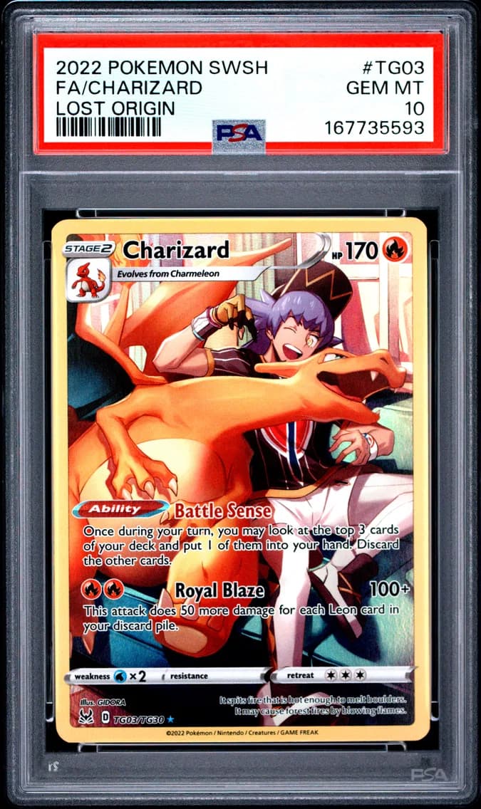 Charizard, Sword & Shield Lost Origin, PSA 10