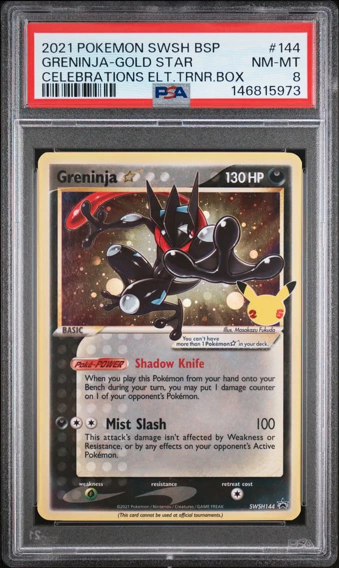 Greninja-Gold Star, Swsh Black Star Promo, PSA 8