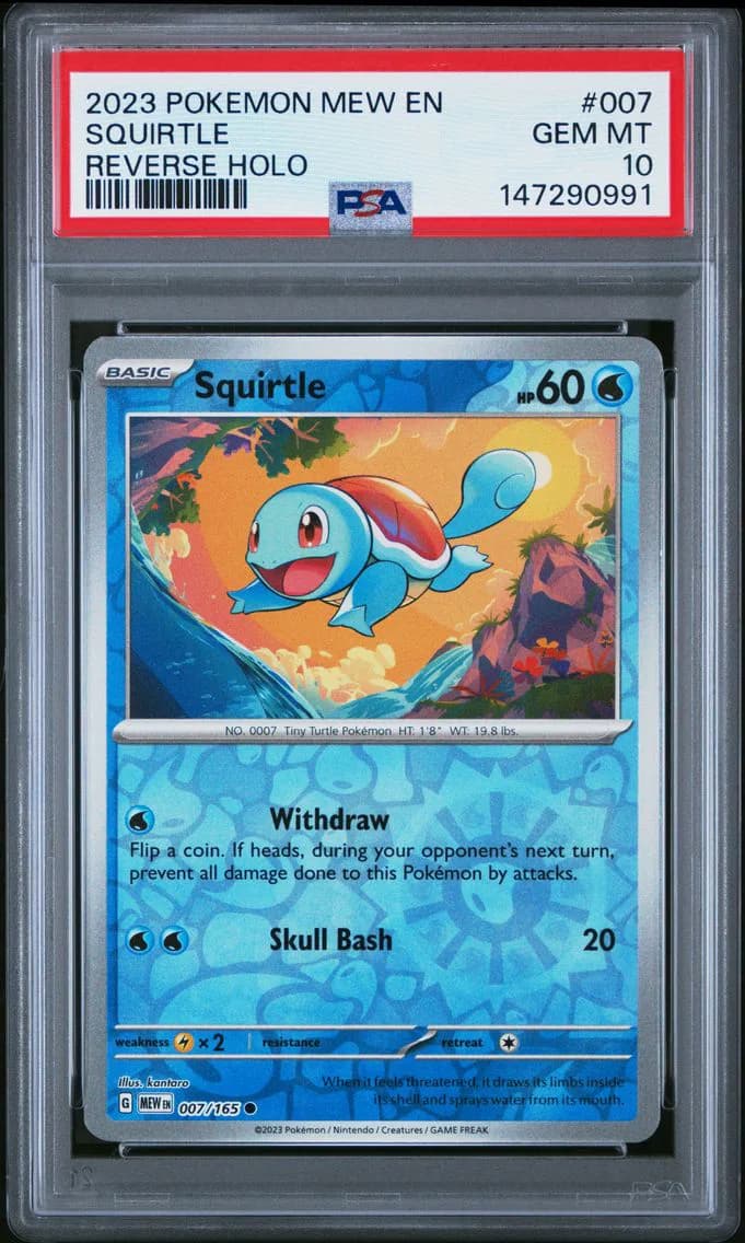Squirtle Reverse Holo, 151, PSA 10