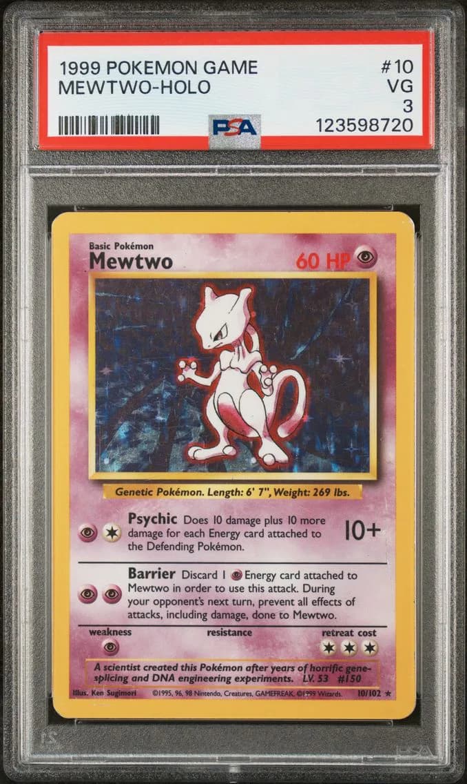 Mewtwo-Holo, Game, PSA 3