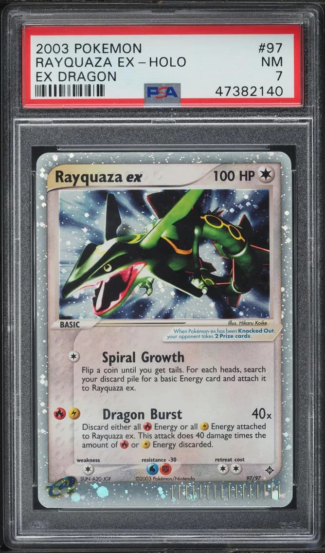 EX Dragon Holo Rayquaza EX, EX Dragon, PSA 7