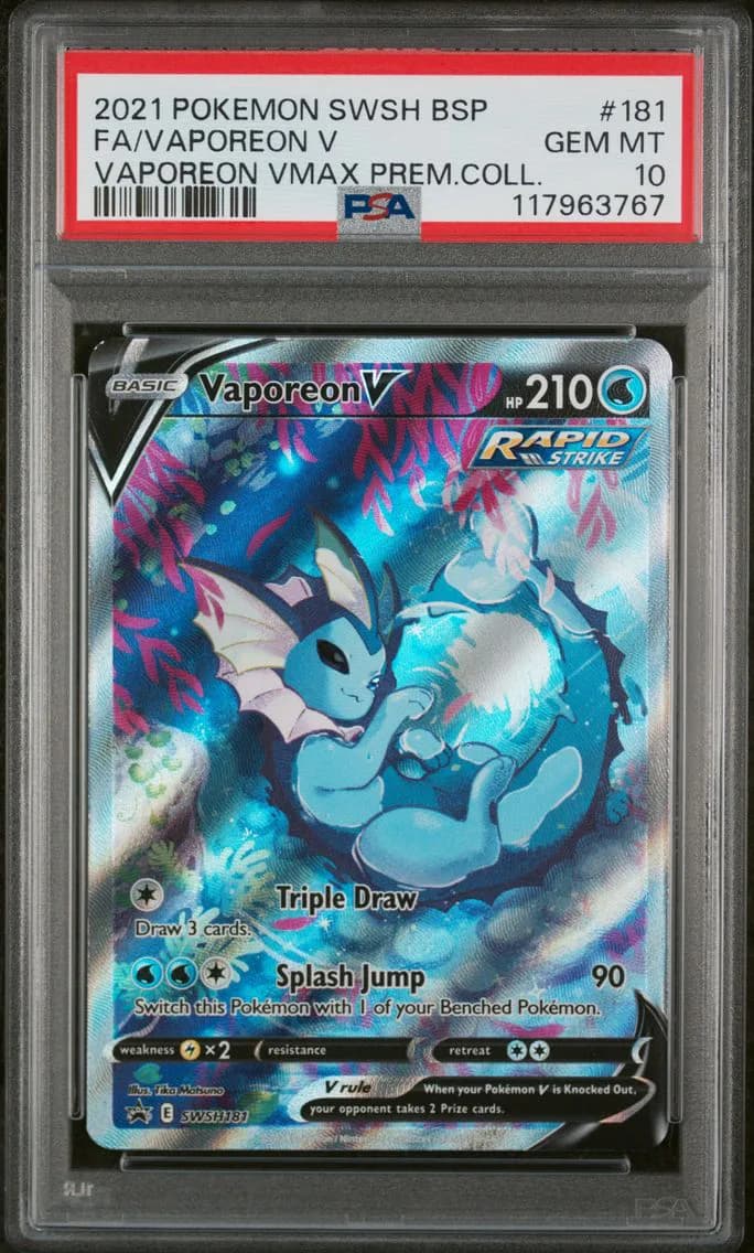 Vaporeon V, Swsh Black Star Promo, PSA 10