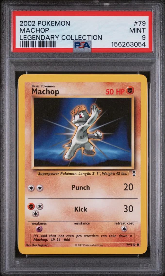 Machop, Legendary Collection, PSA 9