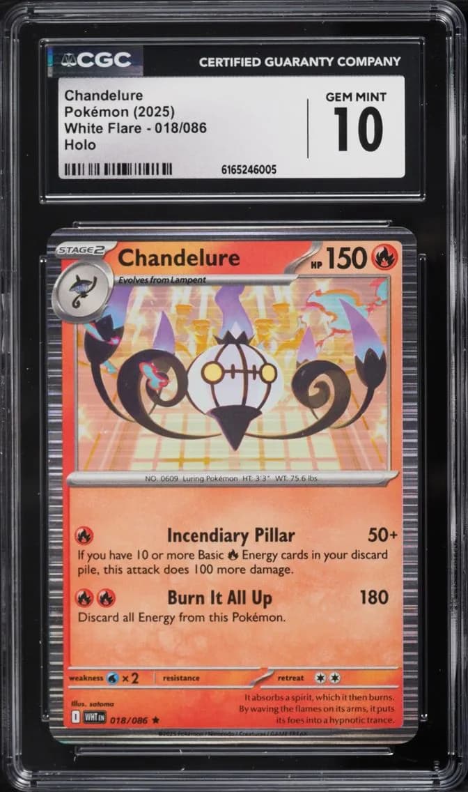 Chandelure, White Flare, CGC 10