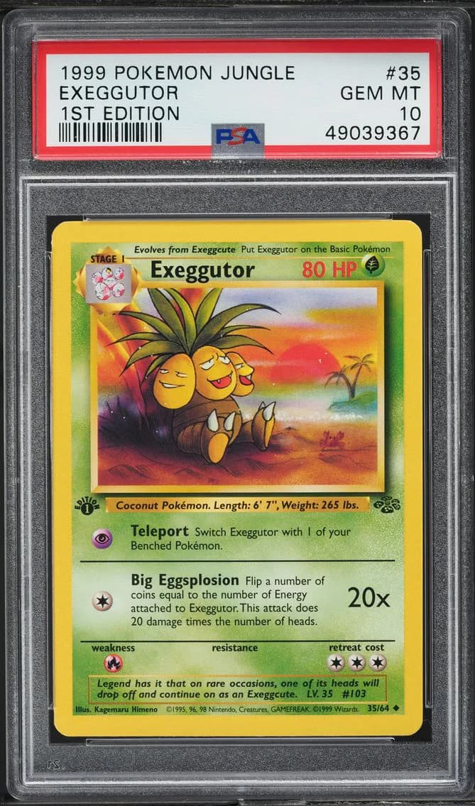 Jungle 1st Edition Exeggutor, Jungle, PSA 10