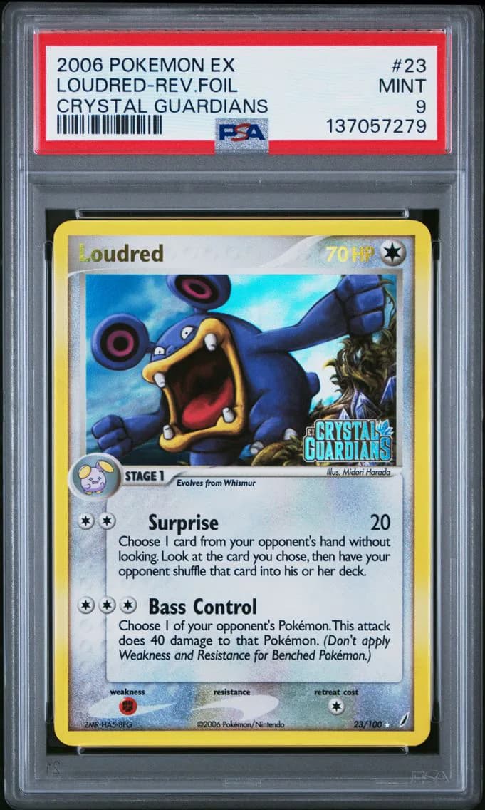 Loudred-Reverse Foil, EX Crystal Guardians, PSA 9