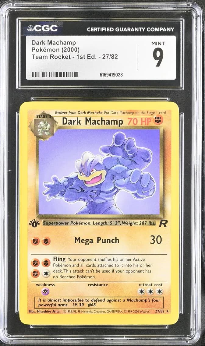 Dark Machamp, Team Rocket - 1st Edition, CGC 9