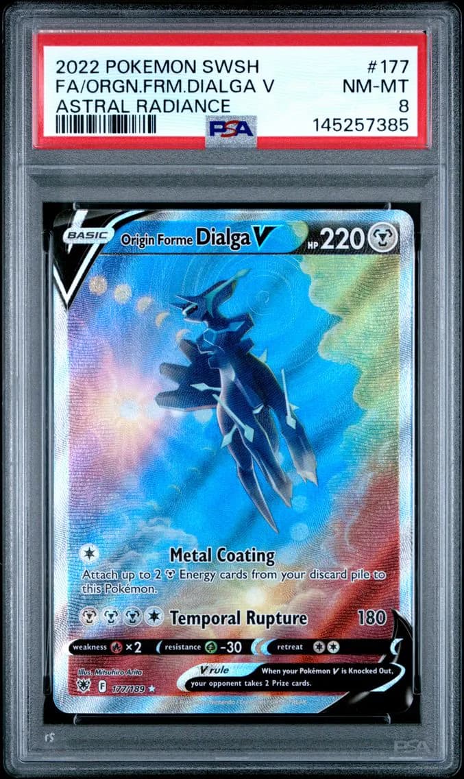 Origin Forme Dialga V, Sword & Shield Astral Radiance, PSA 8