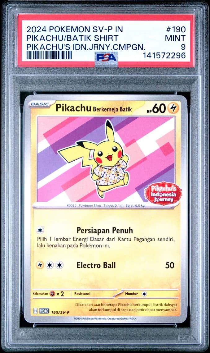 Pikachu in Batik Shirt, Indonesian SV-P Promo, PSA 9