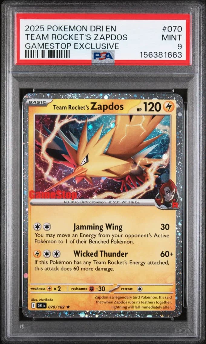Team Rocket's Zapdos, Destined Rivals, PSA 9